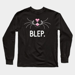 Blep Cat Tongue (Dark) Long Sleeve T-Shirt